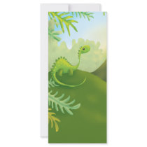 cute little dinosaur land scene custom rack card