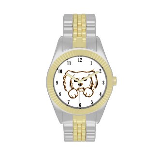 Cute Little Dog 2 tone Wrist Watch