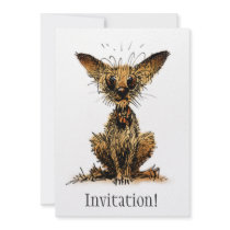 Cute Little Dog Custom Announcements