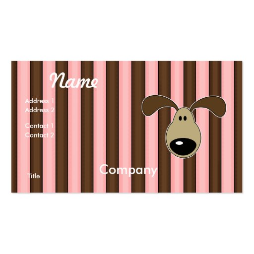 Cute Little Doggy Face Business Card (front side)