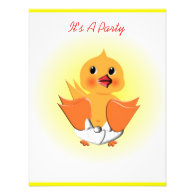 Cute Little Duck Kids Birthday Party Invitations