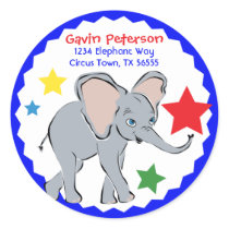Cute Little Elephant Star Address Label stickers