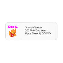 Cute Little Flaming Devil Custom Return Address Label