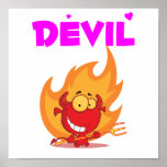 Cute Little Flaming Devil Posters