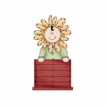 Cute Little Flower Kid photo sculptures