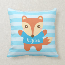 Cute Little Fox for Kids Room Throw Pillows