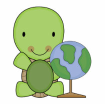 cute little geography turtle photo sculptures
