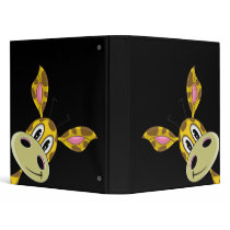 Cute Little Giraffe Black Binder