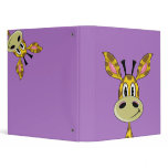 Cute Little Giraffe Purple Binder