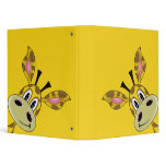 Cute Little Giraffe Yellow Binder