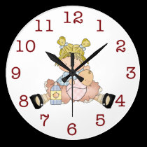 Cute Little Girl and Dolly wall clocks