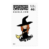 Cute Little Girl Child Witch postage
