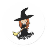 Cute Little Girl Child Witch stickers