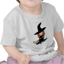 Cute Little Girl Child Witch t-shirts