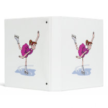 cute little girl figure skater spinning vinyl binders