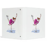 cute little girl figure skater spinning vinyl binders