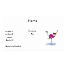 cute little girl figure skater spinning business card template
