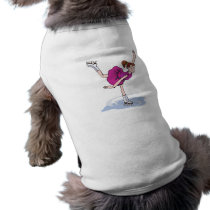 cute little girl figure skater spinning doggie t-shirt