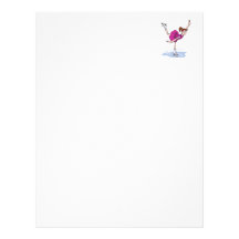 cute little girl figure skater spinning customized letterhead