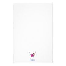cute little girl figure skater spinning custom stationery