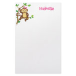 Cute Little Girl Monkey Stationery Paper