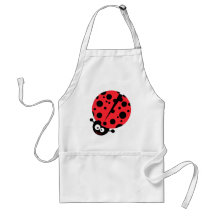 cute little goofy ladybug with lots of spots apron