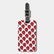 cute little goofy ladybug with lots of spots tags for luggage