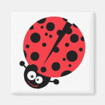 cute little goofy ladybug with lots of spots refrigerator magnet