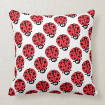 cute little goofy ladybug with lots of spots throw pillow