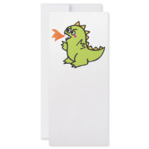 cute little green fire dragon monster rack card template