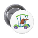 Cute Little Guy in Cute Car Button