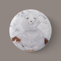 cute little happy snowman buttons