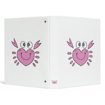 cute little heart crab vinyl binder
