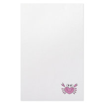 cute little heart crab stationery paper