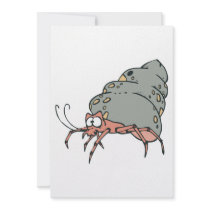 cute little hermit crab custom invites