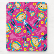 Cute Little Hippie Girl Mouse Pads