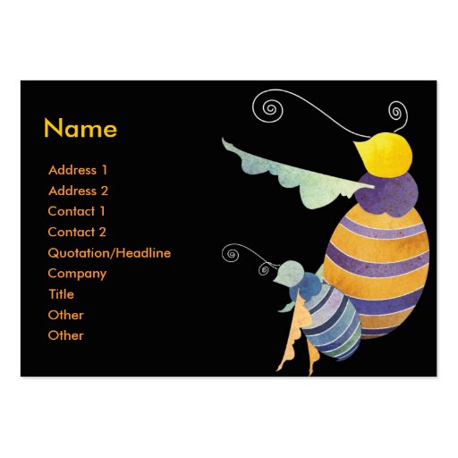 Cute Little Honey Bees Business Cards (front side)