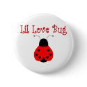 Cute Little Love Bug Heart Ladybug Button