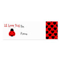 Cute Little Love Bug Heart Ladybug Gift Tag business cards