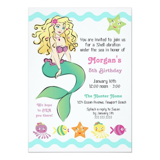 Cute Little Mermaid Card | Zazzle
