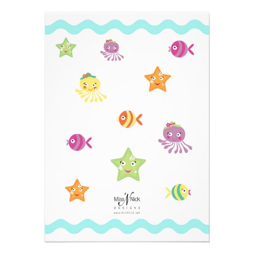 Cute Little Mermaid Custom Announcements
