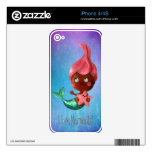 Cute Little Mermaid with Pink Hair Decals For iPhone 4