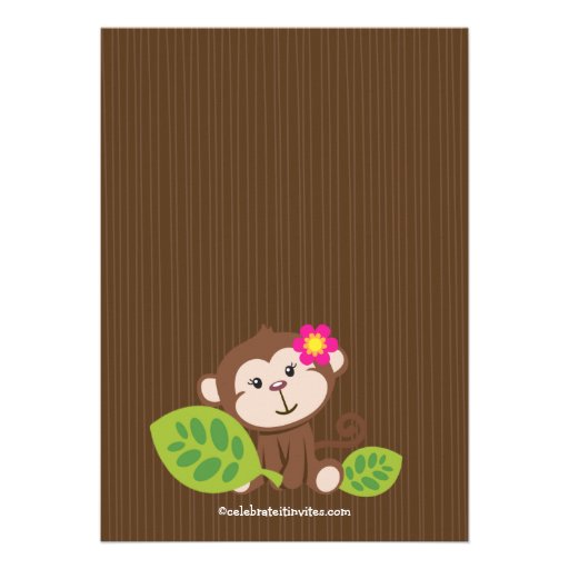 Cute Little Monkey Baby Shower Invitation