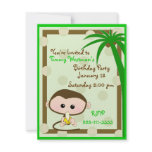 Cute Little Monkey Birthday Invitation