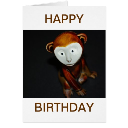 Cute Little Monkey Happy Birthday Card | Zazzle