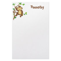 Cute Little Monkey Custom Stationery