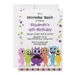 CUTE Little Monster Bash Birthday Party Custom Announcement
