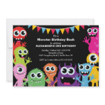 CUTE Little Monster Bash Birthday Party Personalized Announcements