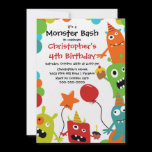 CUTE Little Monster Bash Birthday Party Custom Invites