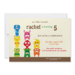 Cute Little Monster Kids Birthday Party Invite